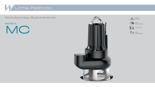 Bomba Submersível 3cv Passagem De Sólidos Trif Pedrollo 220v