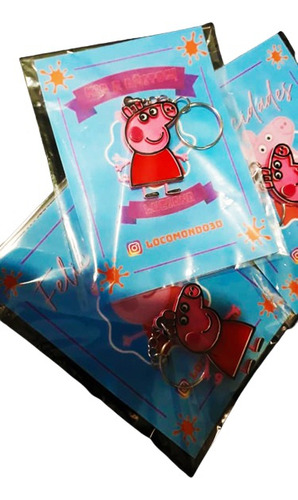 Llaveros Peppa Pig  X 20 + Tarjeta Personalizada Cumpleaños 