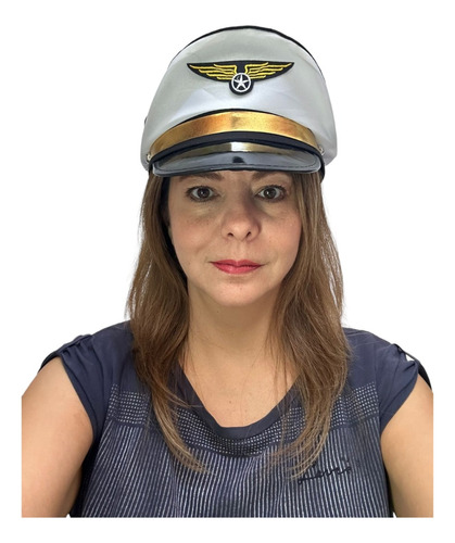 Sombrero De Piloto Aviador Para Disfraz Color Blanco
