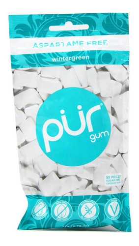 Chicle Sin Aspartame Pur Gum Wintergreen 55 Pc 