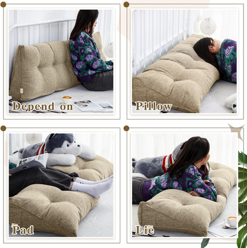 Wenqik Almohada De Cuña, Cabecero Triangular, Respaldo De De