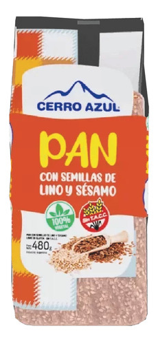 Pan Con Semillas De Lino Y Sésamo Sin Tacc Cerro Azul 480g