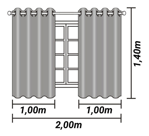 Cortina Blackout Black Out 2,00 X 1,40 Metros Janela Blindex