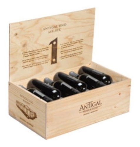 Vino Uno Malbec Platinum Edition Caja Madera X 12 750ml