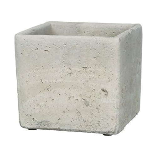 Maceta Rectangular De Cemento Gris (5 )