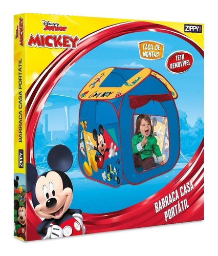 Imagem 2 de 2 de Barraca Infantil Portátil Casa Mickey Mouse Cabana Tenda