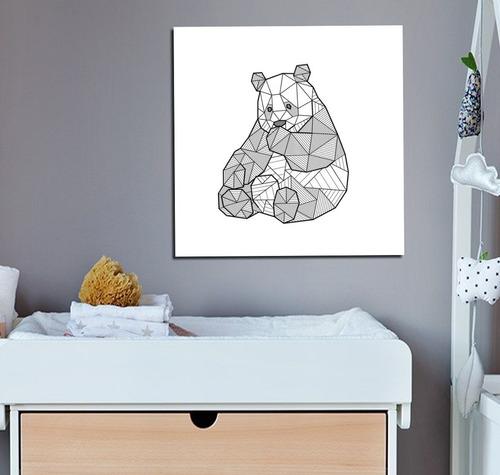 Vinilo Decorativo 45x45cm Bebe Animal Geometrico Oso