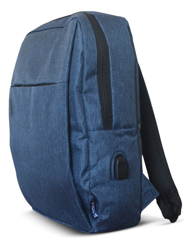 Mochila Usb Notebook Soul Compatible Con Hp Lenovo 15,6 Color Azul Oscuro Diseño De La Tela Liso