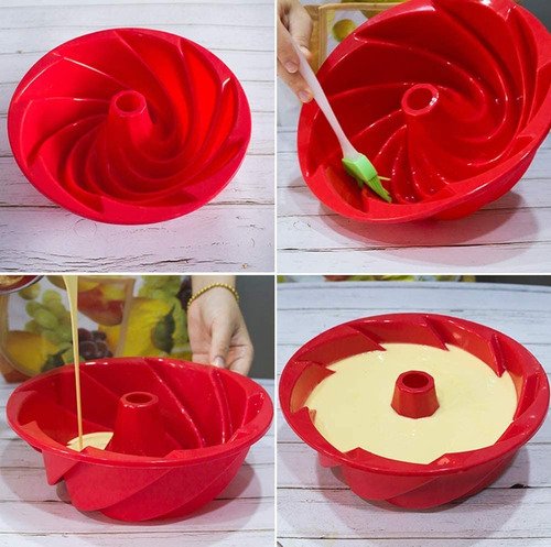 Molde Silicona Espiral Rehilete Roscas Gelatinas Repostería Color Sorpresa