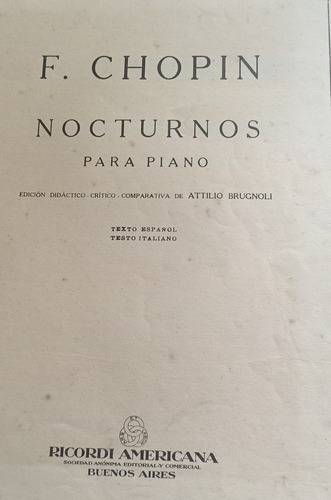 Partituras Para Piano Nocturnos De Chopin