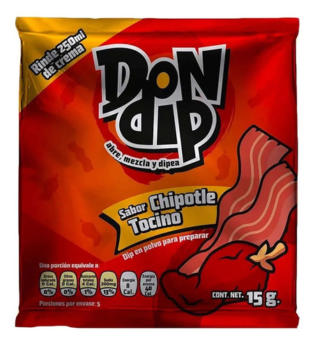 Dip Sabor Tocino Con Chipotle Dip Para Botanear 15g 8 Piezas