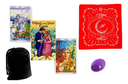 Tarot Rueda Del Año + Mantel + Saco + Cuarzo Gratis