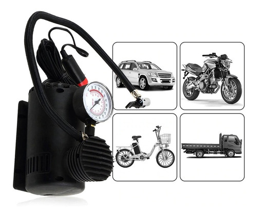 Imagem 2 de 10 de Mini Compressor De Ar 300 Automotivo Pneu Moto Bike Bola Etc