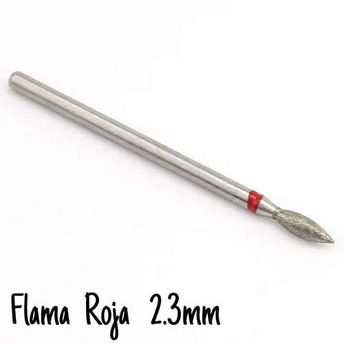 1 Fresa Para Manicure Diamantada ( Flama Roja 2.3mm  )