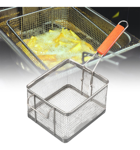 Fiesta De Frito De Canasta De Freeds Con Mango De Madera S