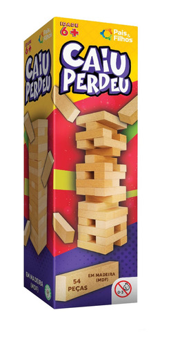 Jogo Caiu Perdeu Torre Madeira Equilíbrio Brinquedo Menino Menina