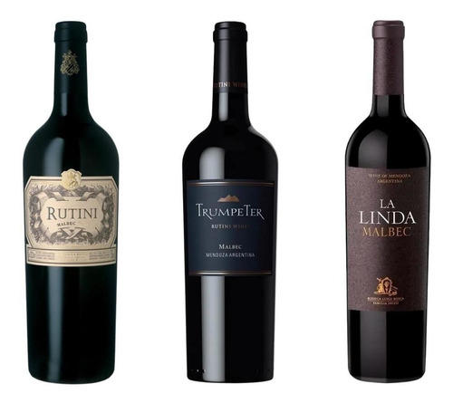 Rutini Malbec 750ml + Trumpeter Malbec + La Linda Malbec