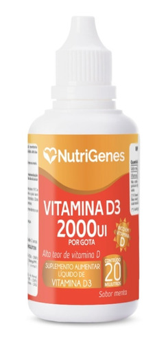 Vitamina D3 Sublingual 2.000 Ui Por Gota Nutrigenes Importad