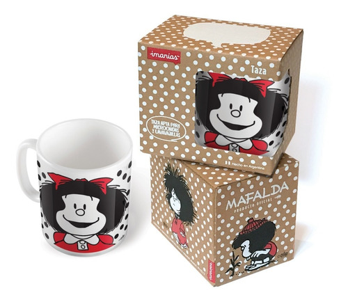 Taza Mafalda Sonrie Con Caja