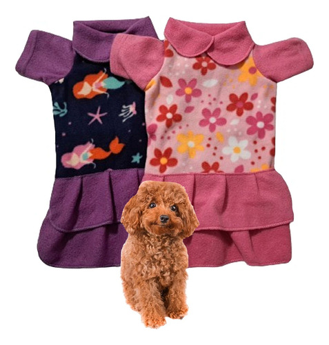 Set X2 Vestidos Abrigo Polar Para Mascotas Fantasia Talle 5