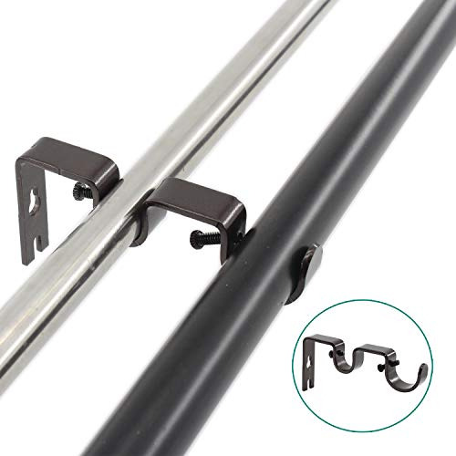 Soporte Doble Ajustable Para Barra De Cortina Con Ganchos