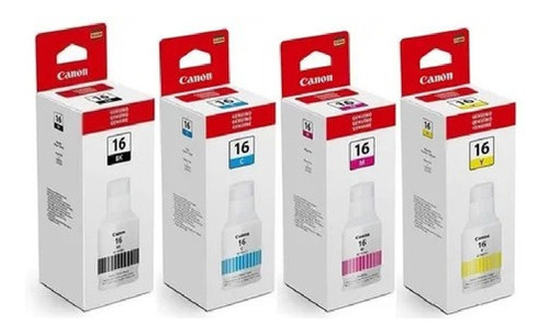 Canon Pack De 4 Tintas Originales Gi-16 Gi16 Gx6010 Gx7010