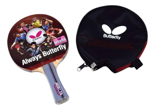 Raquete de ping pong Butterfly TBC 301 vermelha/preta FL (Côncavo)