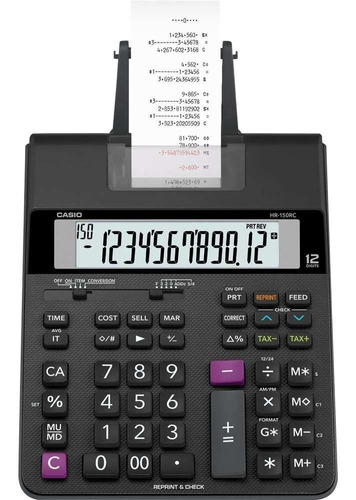 Calculadora Com Bobina Casio Hr-150 Rc Impressão Em 2 Cores 
