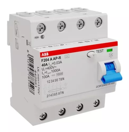 Interruptor Diferencial Monofásico 40A ABB 30mA Tipo A 2P