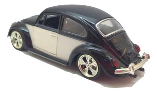 Fusca Beetle Bicolor C/ Rodas Esportivas 1:32 Preto