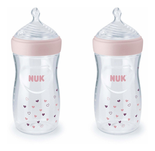 Nuk Simply Natural Biberones Para Bebé, Varios Colores, 9 Oz