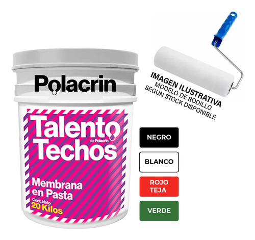 Rodillo + Membrana Liquida 20 Lts En Pasta Polacrin Ta Promo