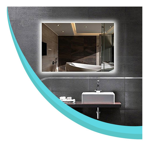 Lampara Luz Led Pared Espejo Baño 70x50 Rectangular Moderno