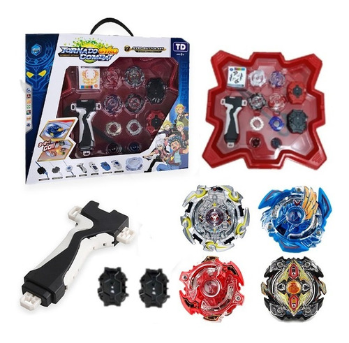 Kit Beyblade 4 In 2 + 2 Lançadores + Arena Promoção