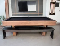 Comprar Mesa De Bilhar E Jantar Com Bancos 1,91 X 1,04 12x Sem Juros