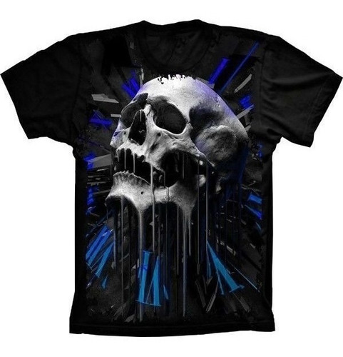 Camiseta Estilosa 3d Fullprint Skull Time