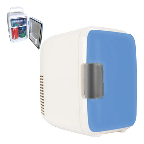 Mini Nevera 4l Azul 12v Para Auto, Cosméticos Y Bebidas