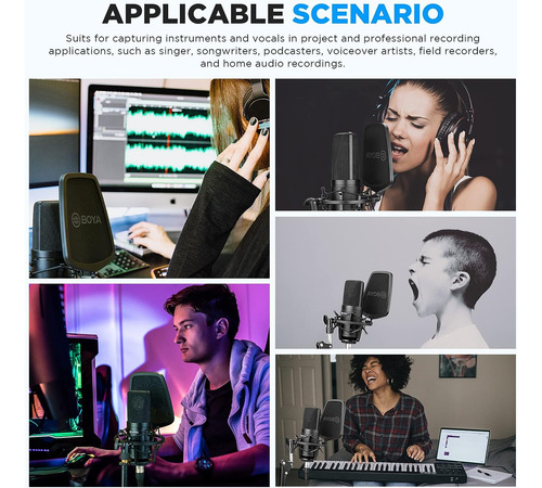 Micrófono De Condensador De Estudio De Diafragma Grande Boya