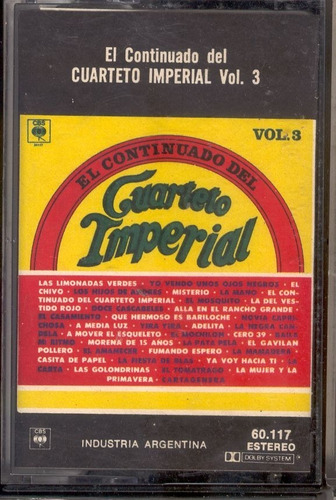 Cuarteto Imperial Vol.3 - El Continuado Del - Cassette Usado