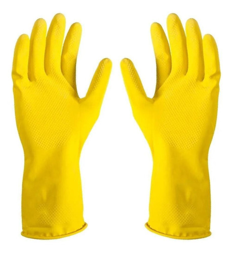 Guante Latex Amarillo Limpieza Varios Talles Sin Marca 0575