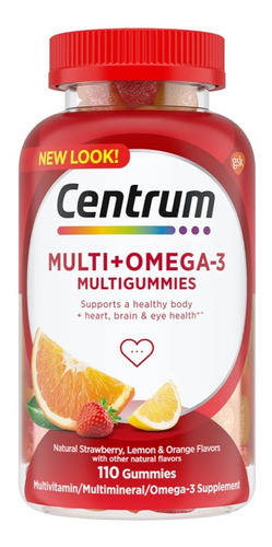 Centrum, Multi + Omega 3. Corazón, Cerebro Y Ojos. 100 Gomit