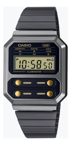 Casio A100wegg 1a2 Vitage Retro Unisex Botones Original 