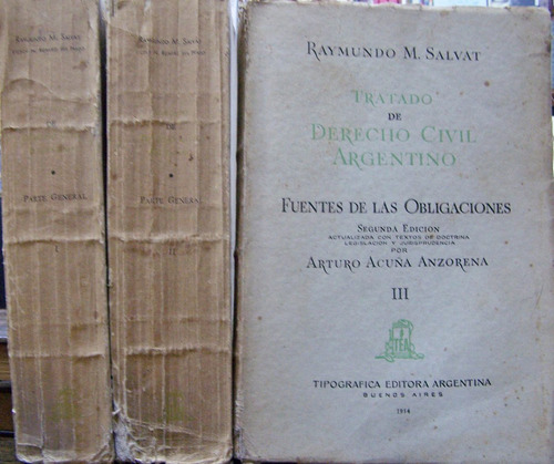 Tratado De Derecho Civil Argentino * 3 Tomos * R. Salvat *