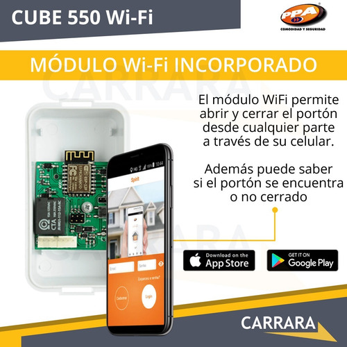 Imagen 3 de 8 de Kit Motor Wifi Corredizo Automático Cube 550kg Ppa Portón