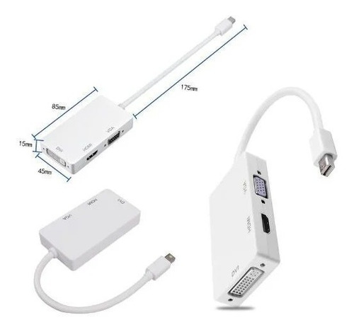 Mini Displayport Adaptador 3 En 1 A Hdmi/vga/dvi C/cable