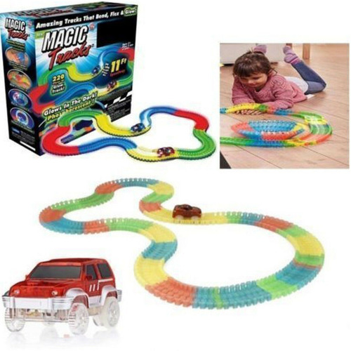 Pista De Carros En Neon Tipo Magic Tracks 220 Piezas