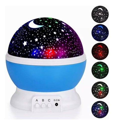 Lampara Proyector De Estrellas Luces Led Niños Usb O Pilas Color de la estructura Azul