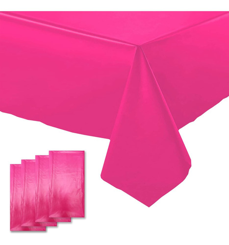 Mantel Plastico Rosa Intenso 4 Desechabl Para Fiesta Baby 54