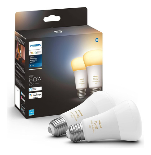 Bombilla Inteligente Led A19 Philips Hue White Ambiance, Paq