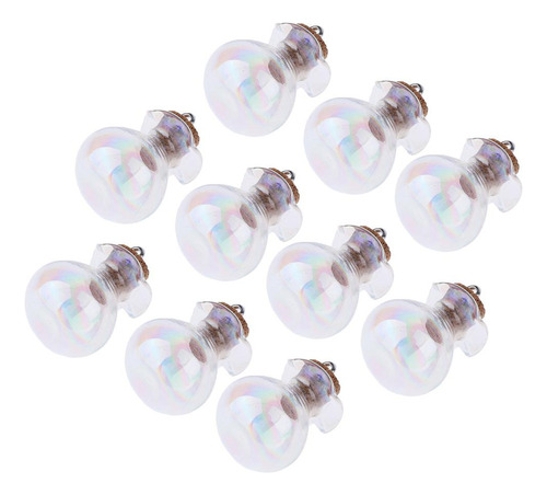 10pcs Mini Botella Colgantes De Cristal Frascos De Tapón De